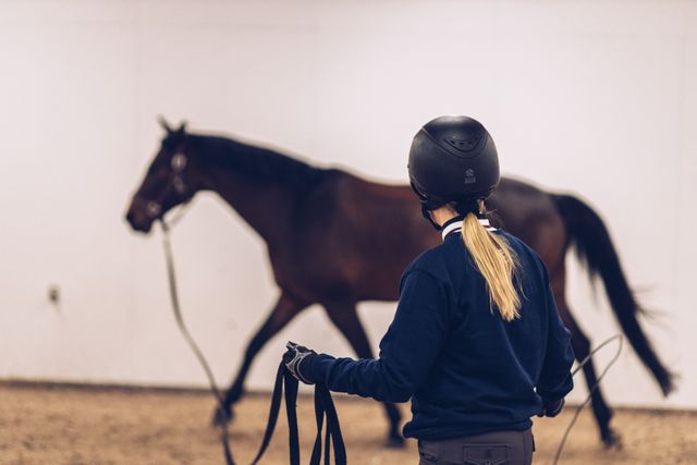 Hest der bliver longeret